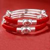 Pulseira de Prata para Bebê Infantil S999 Prata Esterlina Dragão Cobra Pulseira para Bebê Masculino e Feminino Lua Cheia Presente de Um Ano Joias de Prata