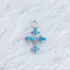 Anillo Corredizo Cruz Marquise de Aleación de Titanio F136 Titanio G23 Rosca Interna Zirconia Joyería para Perforación de Labio, Lengua