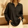 Enviado 2025 Moda Transfronteriza Decoración de Botones Cuello Polo Tono Gris Tejido Ropa de Abrigo para Mujer Top Blanco