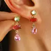 Pendientes de diamantes de imitación grandes geométricos con forma de gota de color, de moda europea y americana, ligeros y lujosos, sencillos y a la moda, que combinan con todo.
