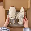 En Stock Populares Zapatos Deportivos Casuales Estilo Alemán para Entrenamiento, Versátiles Zapatos Planos con Cordones en Bloques de Color para Mujer, Tenis Ligeros para Estudiantes
