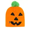Amazon Transfronterizo Divertido Fiesta Navideña Gorro de Punto LED Calabaza Fantasma Calavera Gorro de Punto Halloween