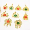 Colgante Antiguo de Oro Microincrustado Zirconia Candado de Paz y Buena Suerte Colgante de Cangrejo Cadena de Suéter DIY Collar Accesorios de Joyería