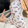 Algodão Nuvem Gato Kt Estilo Novo Casual Desenho Animado Calça Longa Pijama para Mulheres Verão Roupa de Casa Calça de Dormir Adequada para Caminhar e Usar Fora