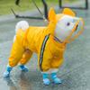Chubasquero impermeable de dibujos animados para mascotas, de peluche, de cuatro patas, con todo incluido, para perros pequeños y medianos, ropa para perros para salir bajo la lluvia en verano.