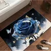 Tapete de Chão 3D Flor Rosa de Terra de Diatomáceas Transfronteiriço, Tapete Absorvente para Banheiro, Tapete Antiderrapante de Secagem Rápida para Entrada de Vaso Sanitário, Tapete de Entrada Doméstico