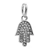 Pulsera Huiyue Panjia Aleación de Zinc Chapada Pulsera de Plata Antigua Colgante de Palma Incrustado de Diamantes Perlas Tao Xujia