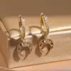 Lote mixto de varios estilos aretes de oro para mujer con colgante geométrico de circón microincrustado joyería de oreja de nicho de alta gama
