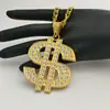Collar de Cadena de Oro con Dólar Hip-Hop 2025 Verano Discoteca de Moda Collar Transfronterizo Más Vendido Aleación de Zinc con Pedrería