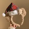Diadema de estilo coreano kawaii para niña, bonita diadema de felpa con dibujos animados para otoño e invierno, diadema para lavarse la cara a presión con el pelo de niña dulce