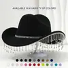 Sombrero de Vaquero Occidental de Fieltro con Borlas, Sombrero de Gama Alta para Otoño e Invierno, Sombrero Jazz Estilo Hepburn para Mujer de Cabeza Grande