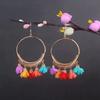 Aretes Turquesa Bohemios Europeos y Americanos Retro Búho Geométricos Atrapasueños Pluma Borla Aretes Mujeres