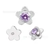 Pendientes de titanio y circonita cúbica de moda transfronterizos, joyería para piercing para mujer, pendientes pequeños simples de flor y corazón, tachuelas para cartílago de la oreja, venta al por mayor