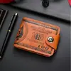Cartera de Cuero para Hombre Bifold con Broche de Presión Portatarjetas Bolsillo para Efectivo Cartera de Moda Novedosa