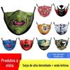 Máscara Facial de Caveira Engraçada para Adultos, Impressão Digital, Camada Dupla com Filtro Removível, à Prova de Poeira, Máscara de Proteção para a Vida