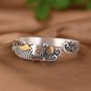 Pulsera de plata con pie de rey ciervo dorado, estilo retro, ancha, hecha a mano, con relieve de pez koi, con ondas de agua, regalo para madre