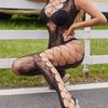 Tamanho Grande Europeu e Americano Sexy Sexy Lingerie Transparente Recortado Alta Elasticidade Meias de Rede Transparente Transfronteiriço Qqny Peça Única Roupa de Rede Atacado