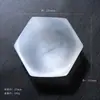 Ornamento de tigela redonda de gesso translúcido natural marroquino, coleção de tigelas de desmagnetização e purificação de gesso, acessório de recipiente de tigela de desmagnetização