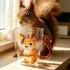 Vaso de vidrio de dibujos animados de gato de alto borosilicato, varios diseños disponibles incluyendo gato atigrado y gato negro, adecuado para uso doméstico como vaso para jugo de desayuno, en stock