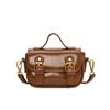 Bolso Bandolera Retro de Otoño Super Popular Estilo Occidental de Alta Gama Combinable Mini de Un Solo Hombro Bolso Cuadrado Pequeño Bolso Rojo con Campana de Mano