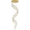 Moderno Simples Lustre de Cristal para Escada Casa Duplex Lustre Longo Oco Pé Direito Alto Rotativo Grande Lâmpadas de Sala de Estar
