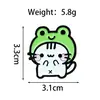 Broche de Animal Lindo Estilo Japonés Rana de Boca Grande de Dibujos Animados Creativa Alienígena Insignia de Metal Accesorio Versátil para Ropa