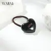 Elástico de Cabelo Wjia Estilo Francês Cor de Doce Coração para Mulheres, Elástico para Rabo de Cavalo Alto, Acessório de Cabelo Fofo de Alta Elasticidade
