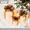 Caixa de Presente de Natal com Luzes, Decorações Xadrez Vermelho e Preto, Caixa Vazia, Enfeites de Pinha, Arranjo de Cena, Conjunto de Caixa de Presente de Três Peças