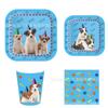 Mm108 Festa Animal de Estimação Cão Animal de Estimação Gato Animal Prato Quadrado Conjunto Quadrado de 4 Peças Prato de Papel Copo de Papel de Seda