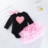 Verão Novo Feminino Infantil Algodão de Alta Qualidade Moda Manga Longa Vestido Tutu Hama Seis Camadas Conjunto 0-2 Anos Roupa Infantil