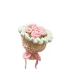 Mini Bolso Tejido a Mano de Ganchillo Hilo para Ramo Colgante DIY Llavero Cubierta de Muñeca Accesorios Decorativos