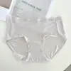 Calcinhas Femininas Leves, Respiráveis e Suaves como Seda com Propriedades Antibacterianas 7A, Gancho Estendido, Sensação Gelada de Seda de Gelo, Cor Sólida, Cuecas Simples de Qualidade