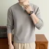 Suéter de Lana, Seda y Falso Dos Piezas para Hombre 2026 Otoño Invierno Nuevo Estilo Old Money Engrosado Cálido Capa Base Ropa de Punto para Hombre