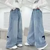 Ropa para Niños Ropa de Otoño para Niños Pantalones 2026 Estilo Nuevo Niños Medianos y Grandes Estilo Primavera y Otoño Jeans de Pierna Ancha Pantalones Largos de Otoño para Niños