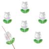 Pétalos de tulipán de vidrio con degradado colorido, hojas de flores, material de cuentas para bricolaje, pulseras, pendientes, accesorios de joyería