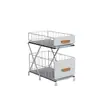 Estante Plegable de Cocina de Doble Capa para Especias de Pie Multifuncional Debajo del Fregadero Estante de Almacenamiento Doméstico Estante de Almacenamiento Acero al Carbono