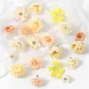 Conjunto de Design de 20 Peças de Flores Artificiais para Materiais DIY, Acessórios de Cabelo Hanfu, Decorações de Casamento e Arranjos de Flores Artificiais