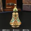 Garrafa vintage desgastada recarregável feita de metal e vidro com pintura esmaltada, garrafa de perfume com fragrância egípcia, de Dubai, árabe, frasco com conta-gotas