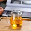 Xícara de Chá de Vidro com Tampa, Câmara de Separação de Água e Chá, Xícara de Chá de Vidro para Infusão de Chá, Formato de Cogumelo, Suporte Independente, Atacado de Fábrica