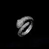 TikTok Mismo Estilo Lujo Ligero Sentido de Alta Gama Anillo Abierto con Forma de Serpiente para Mujer ins Estilo Frío Personalizado Micro-incrustado Circonita Anillo de Dedo