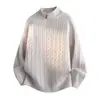 Suéter Grueso 2026 con Cuello Medio Alto para Hombre, Cuello con Cremallera Versátil, Tejido Jacquard Moderno, Capa Base de Punto Casual y Cálida