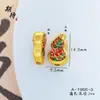 Accesorios DIY Chapados en Oro de Fuerte Retención de Color, Abalorios Espaciadores de Punto de Color Esmalte, Piedras de Strass, Calabaza Turquesa Verde con Agujero Pasante, Accesorios para Pulseras y Collares de Joyería