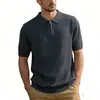 Camisa Polo de Manga Corta Tejida Camiseta para Hombre Solapa Cremallera Estilo Old Money Verano Amazon Talla Grande Fábrica Transfronteriza Venta al por Mayor