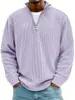 Amazon 2025 Nova Coleção Outono e Inverno Masculina Casual Gola Alta Zíper Veludo Manga Longa Camisa Polo Moletom Masculino