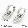 Pendientes de Acero Inoxidable 304 Cadena Cubana con Borlas Joyería Chapado en Oro de 18K Clip para Oreja Pendientes Unisex