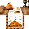 Toalha de mesa de Halloween transfronteiriça nova com esqueleto, abóbora e morcego, decoração de casa, toalha de mesa, toalha de mesa de centro