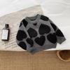 Suéter de inverno estilo coreano para bebês, estilo ocidental, meninos e meninas, casual, amor, suéter, combinação completa, casaco quente de inverno para bebês