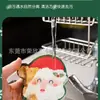 Conjunto Esponja Limpadora Papai Noel Pano Esponja Escova de Limpeza para Cozinha Esponja para Lavar Panelas Pratos Algodão Absorvente Algodão de Polpa de Madeira Comprimida