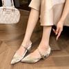 6318-5 Sapatos Femininos Internos que Aumentam a Altura com Salto Anabela, Bico Fino, Sola Reta, Versáteis, Simples, Casuais Sapatos Internos que Aumentam a Altura para Mulheres