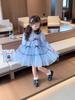 Vestido de Policía Judy Conejo para Niñas, Nuevo Estilo Infantil Primavera y Otoño 2025, Vestido de Princesa de Malla con Dibujos Animados